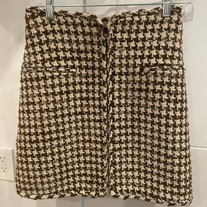 Sandro tweed wool skirt high waisted never worn! Size 1